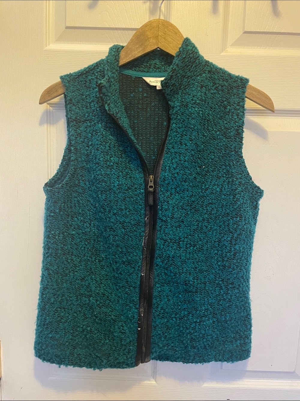 Northern Reflections Teal Bouclé Zip Vest